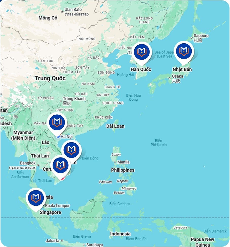 Bản đồ hệ thống VTI khu vực châu Á