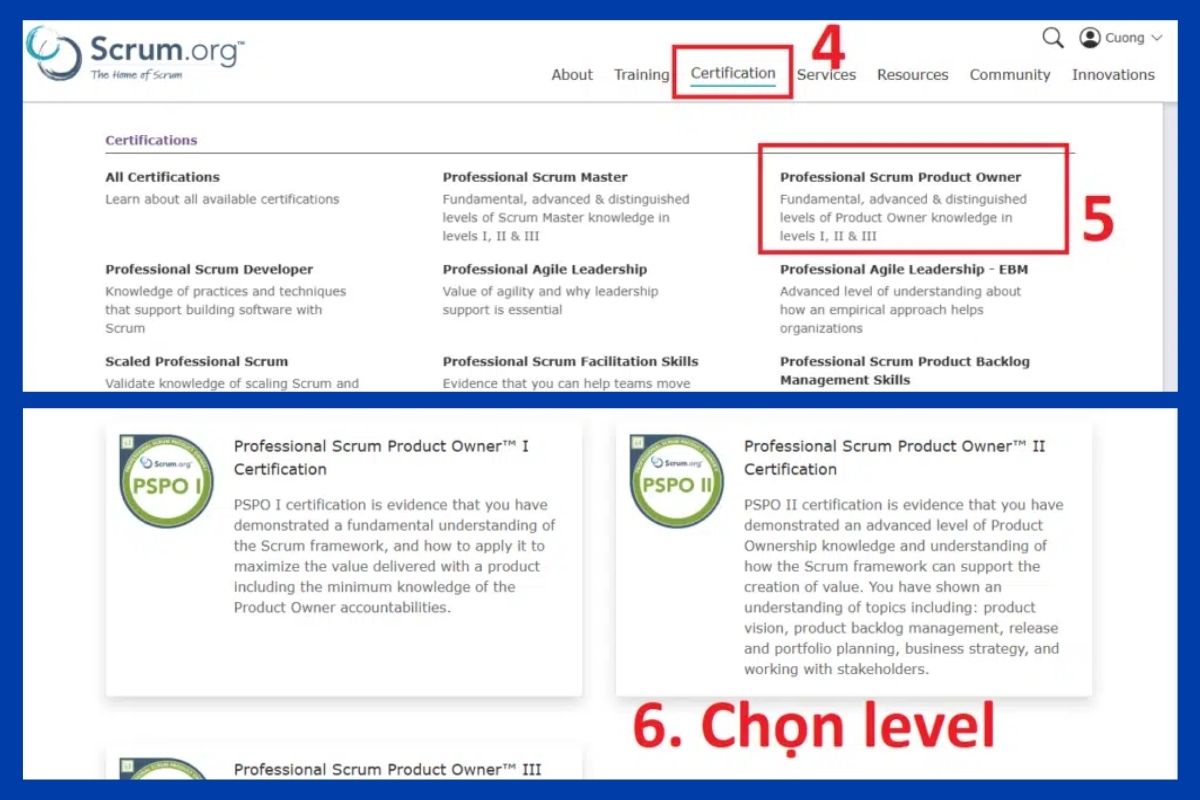 Chọn level, mua mã thi