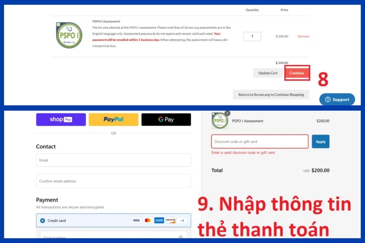 Nhập thông tin thẻ thanh toán
